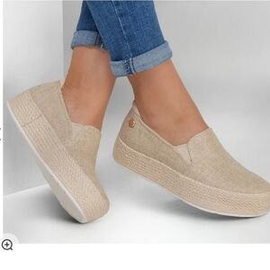 Skechers Women's Platform Slip-Ons in Beige